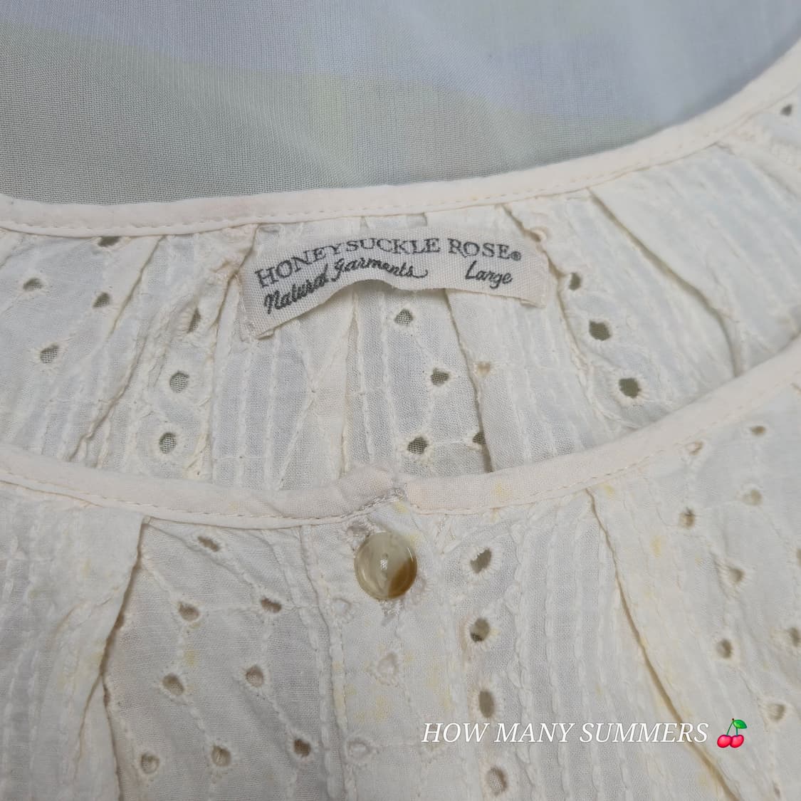 일본 수입빈티지 허니써클로즈 화이트 펀칭 자수 가디건 코튼 100% 상품이미지9