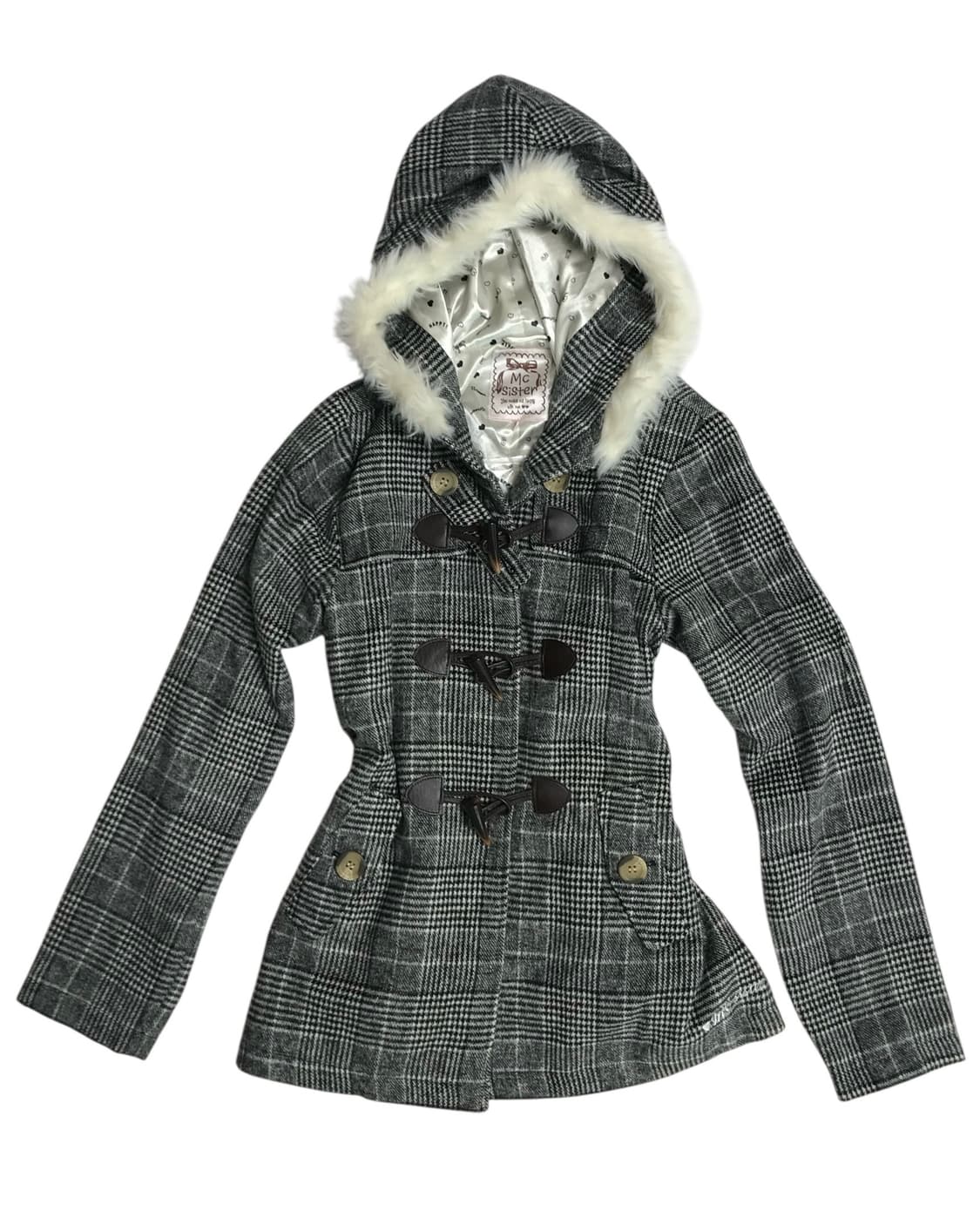 일본 빈티지 체크 떡볶이 코트 상품이미지1