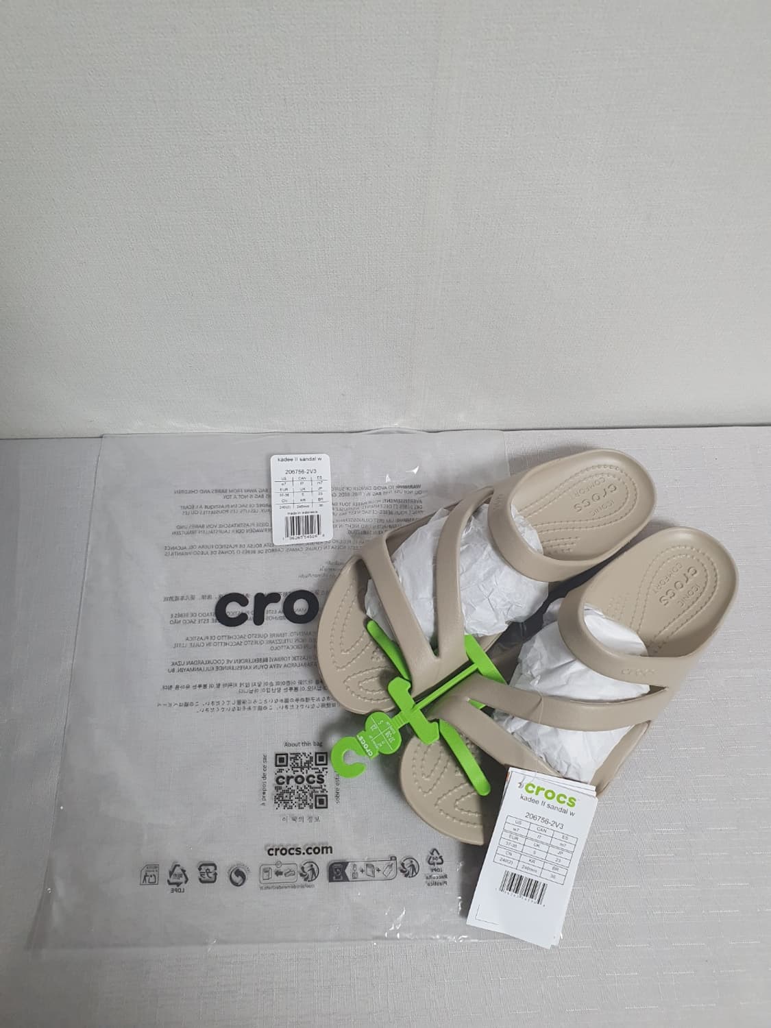 크록스 카디 2 스트랩 샌들 W7 240mm 베이지 새상품 상품이미지1