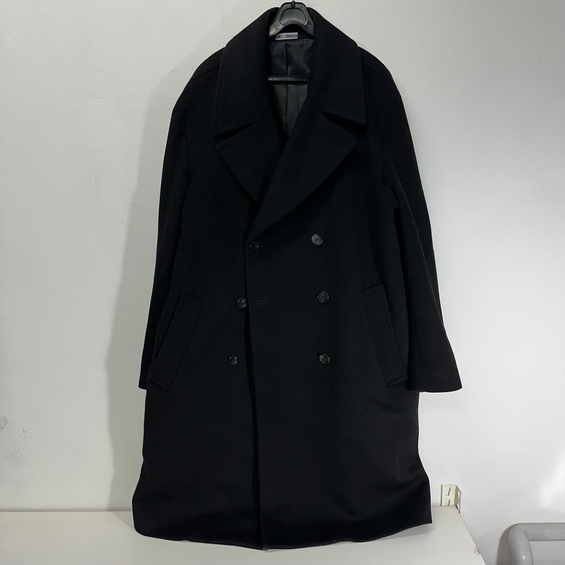95-100 나우앤투모로우 블랙 캐시미어혼방 롱 더블코트 상품이미지1