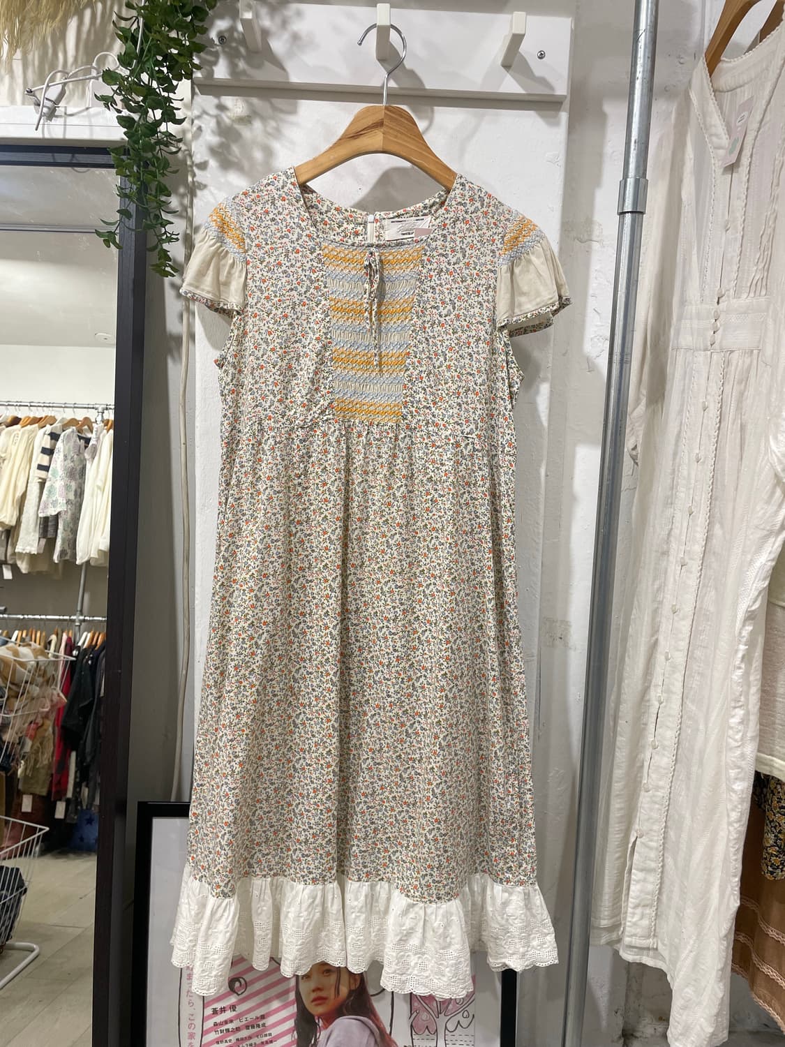 오렌지 잔꽃 자수 원피스 상품이미지5