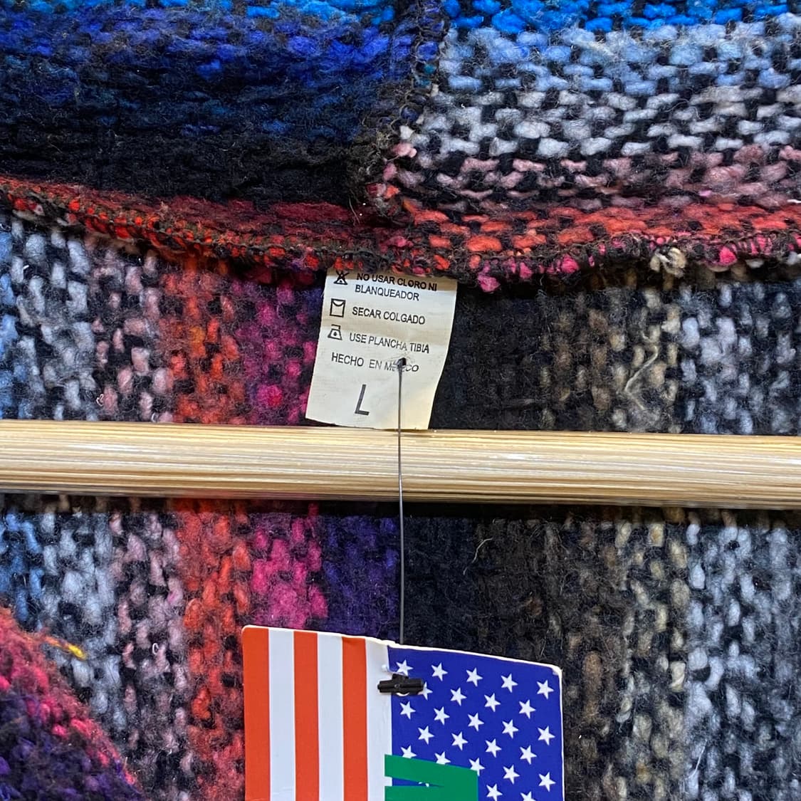 90s 미국 빈티지 멕시코 레인보우 니트 후드티 상품이미지2