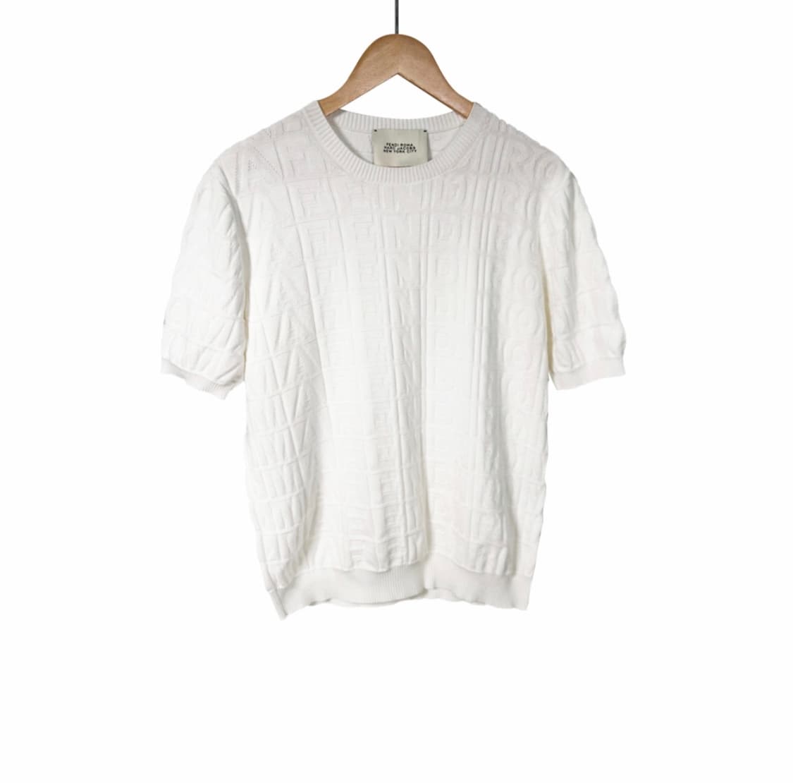 [50] 펜디 x 마크 제이콥스 남성 FF로고 반팔 니트 티셔츠 화이트 상품이미지1