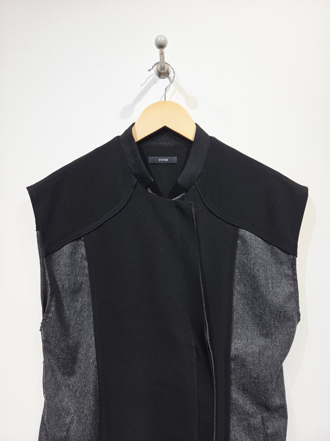 SYSTEM 시스템 배색 울 롱 베스트 조끼 상품이미지3
