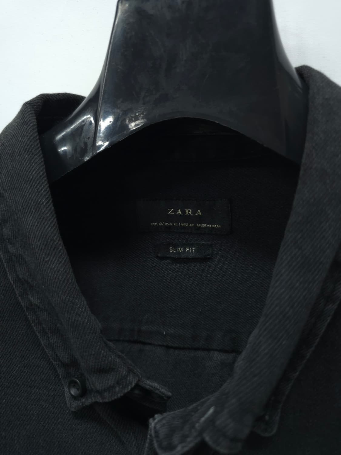 ​자라 남성 블랙 워싱 데님 셔츠 (105) 상품이미지3