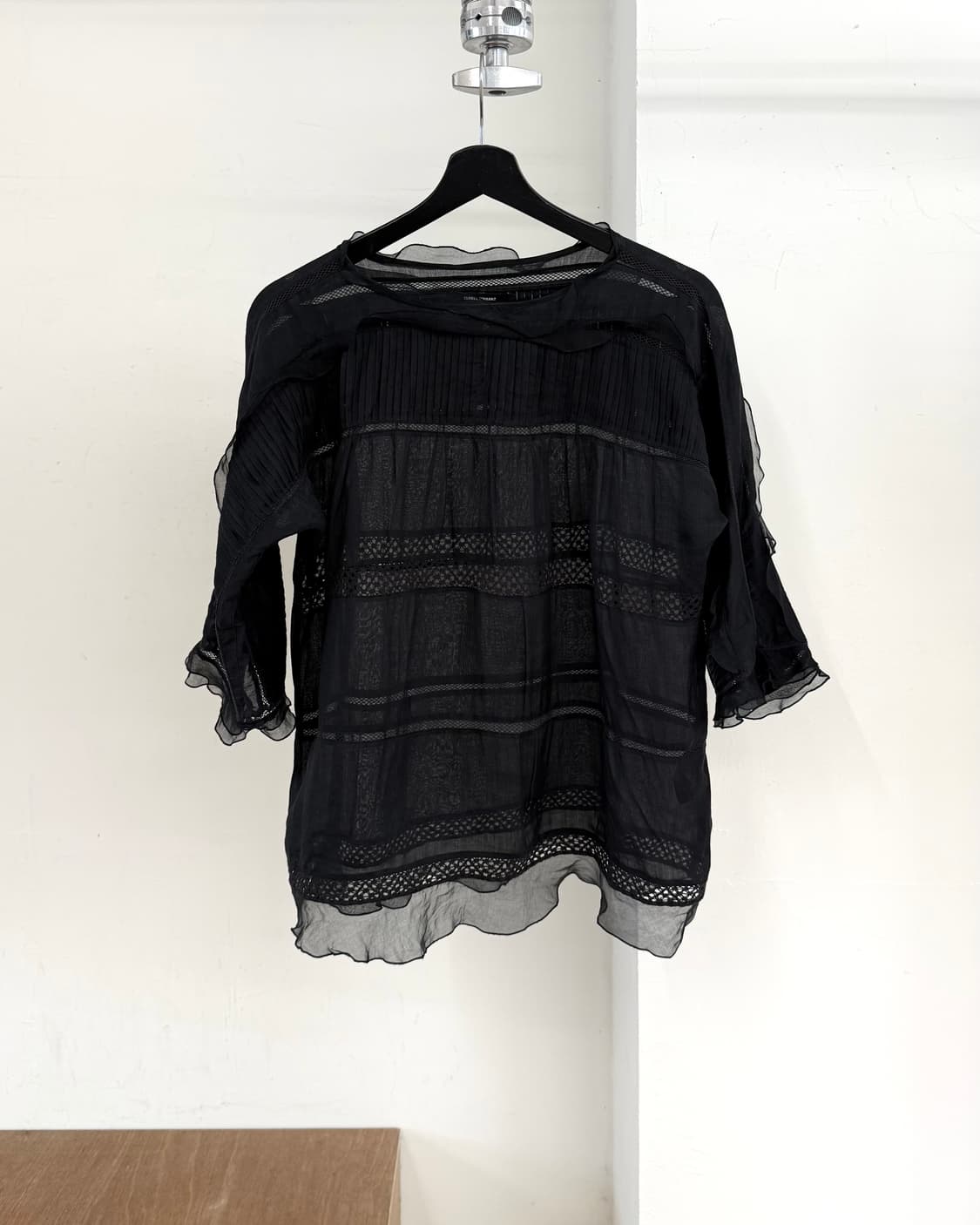 이자벨 마랑 블랙 레이스 시어 블라우스 상품이미지1