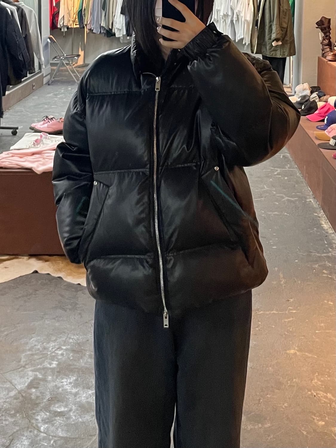 트릴리온 비건 레더 숏패딩 H1860 상품이미지1