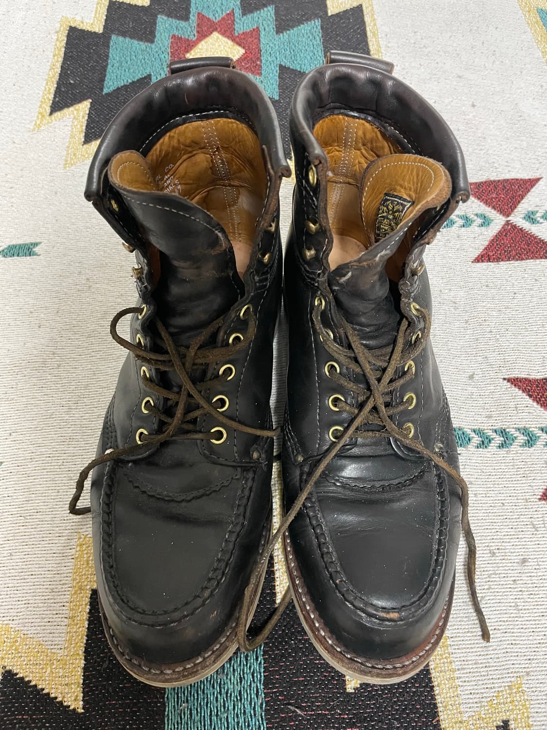 RRL 블랙 레더 워크 부츠(9) 상품이미지1