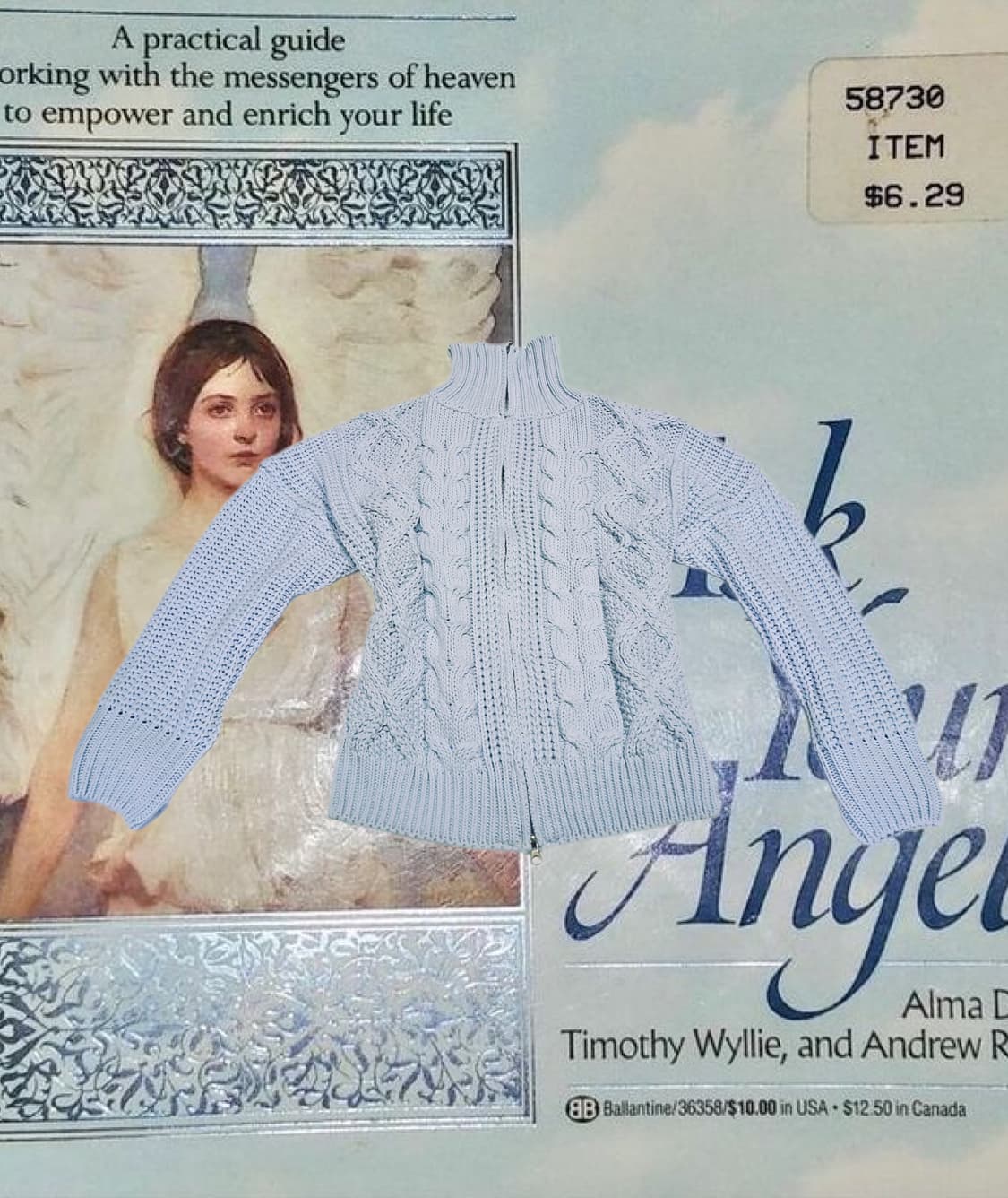 유스크루 하이넥 헤일리 니트 집업 스카이 블루 상품이미지1