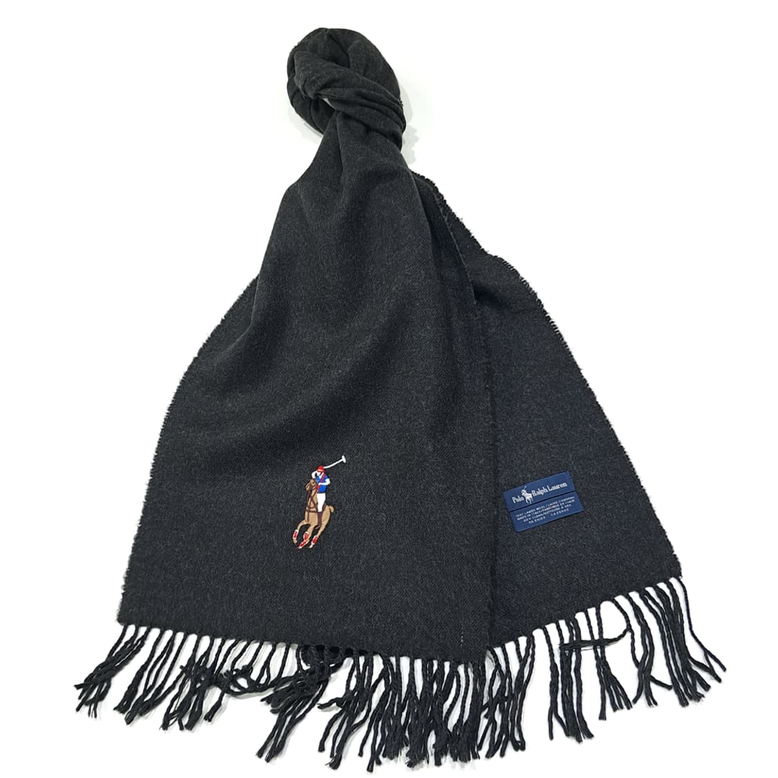 MX511 폴로 00s 이태리판 램스울 빅포니 차콜그레이 머플러 목도리 상품이미지2