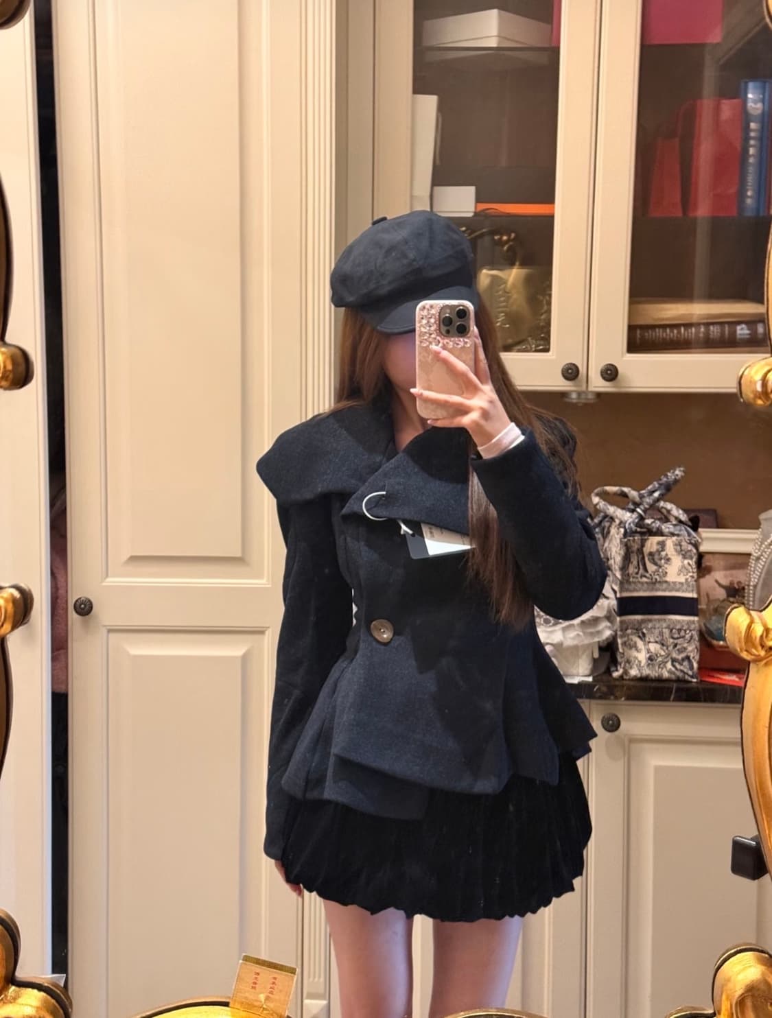 Wuuus 블랙 플레어 자켓 코트 비비안웨스트우드st 장원영 코트 상품이미지2