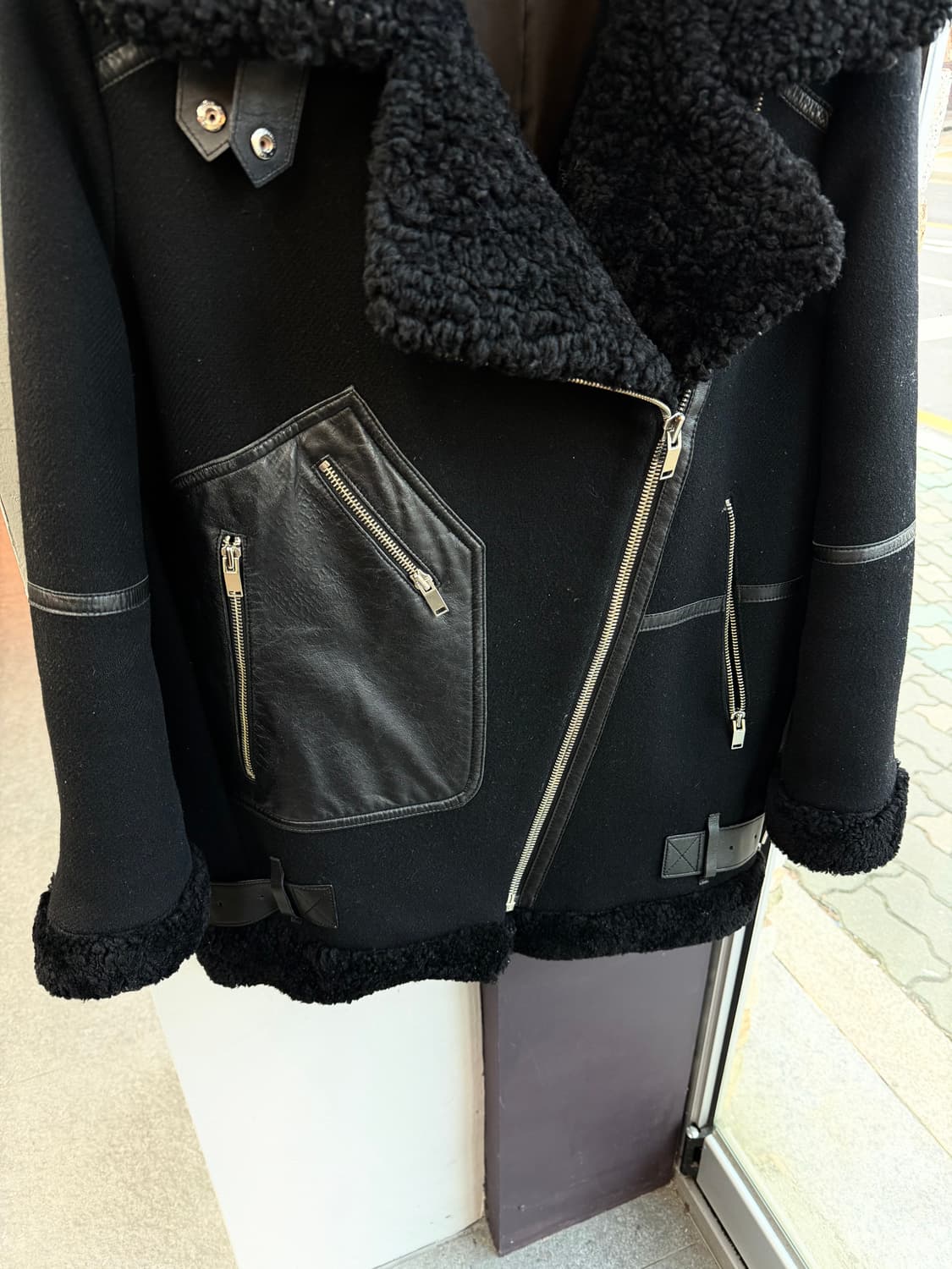 .82/ 시스템 리얼레더 무스탕 패딩 코트 상품이미지5