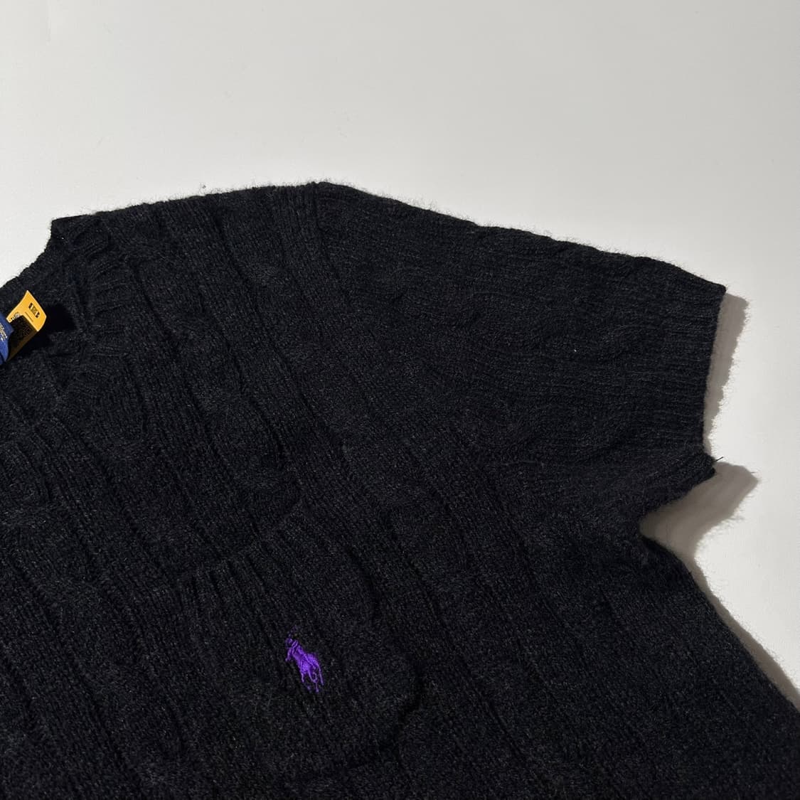 폴로 랄프로렌 울 캐시미어 케이블 라운드 반팔 니트 (신형QR) 상품이미지6