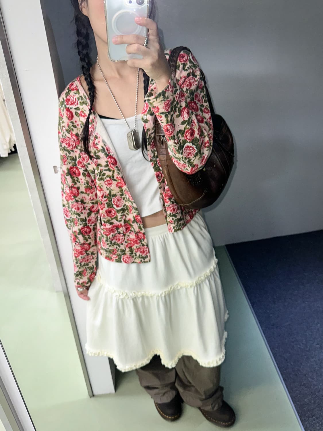 vintage flower cotton cardigan 상품이미지2
