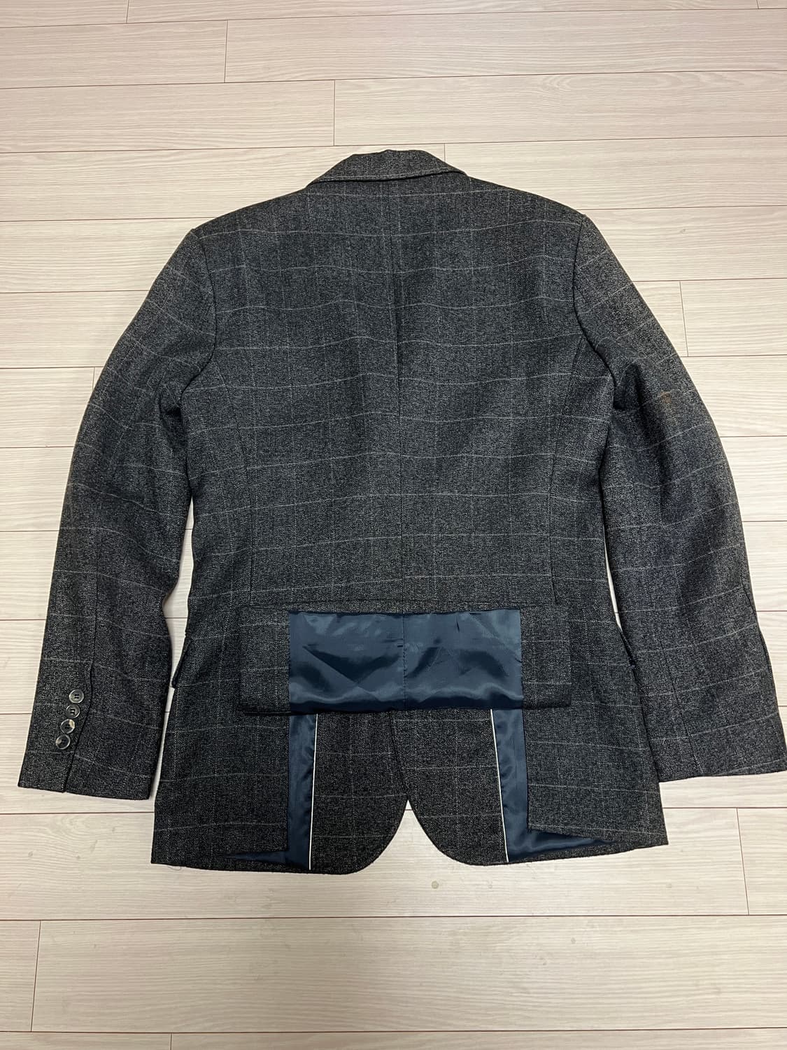 울 헤비원단 체크 셋업 수트 (자켓+팬츠) / 48 상품이미지5