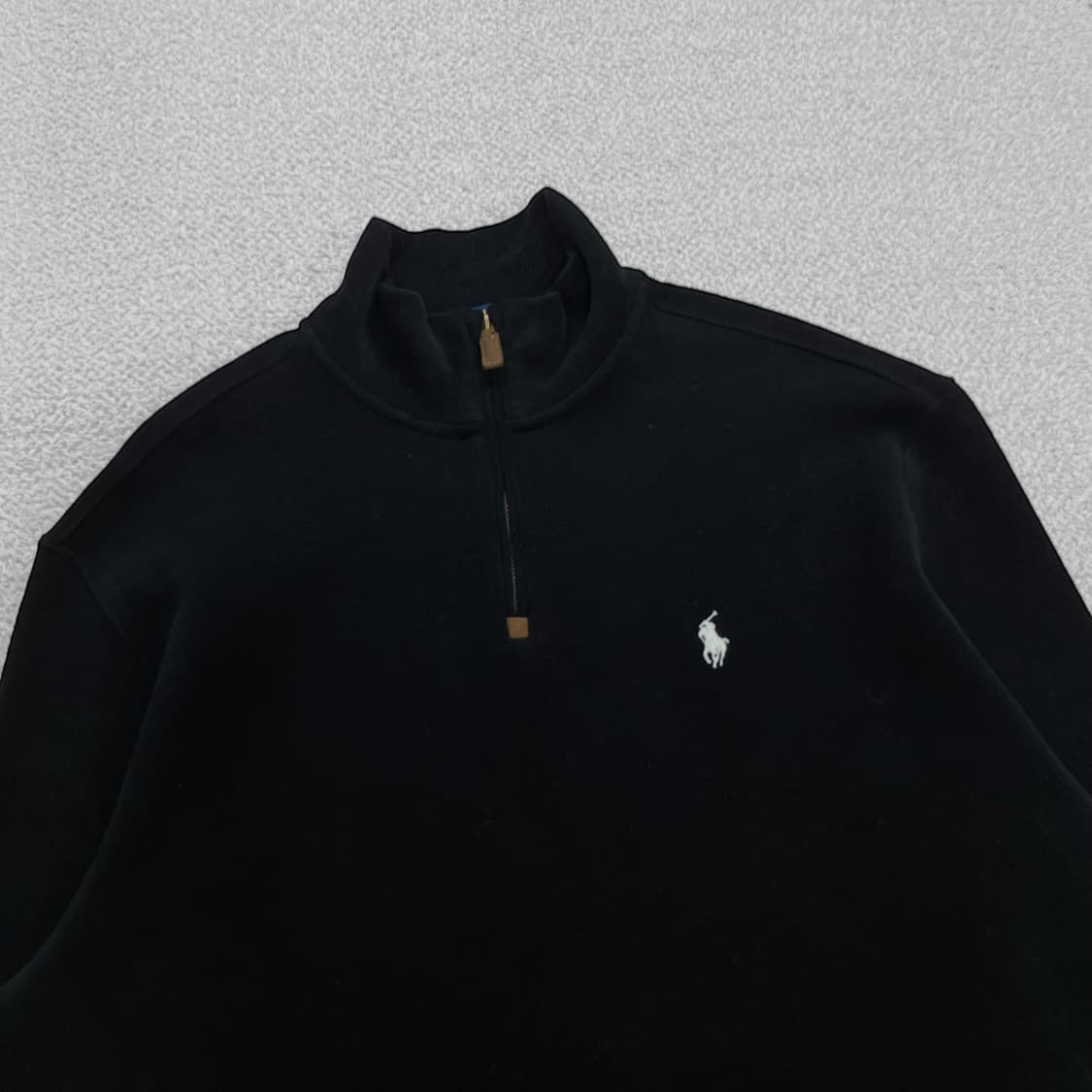 폴로 랄프로렌 포니 로고 코튼 하프집업 니트 블랙 상품이미지2