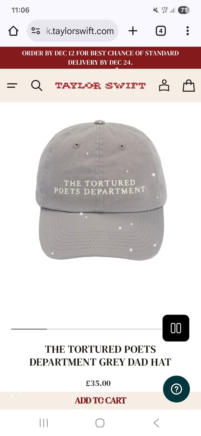 테일러스위프트 ttpd 굿즈 모자 상품이미지1