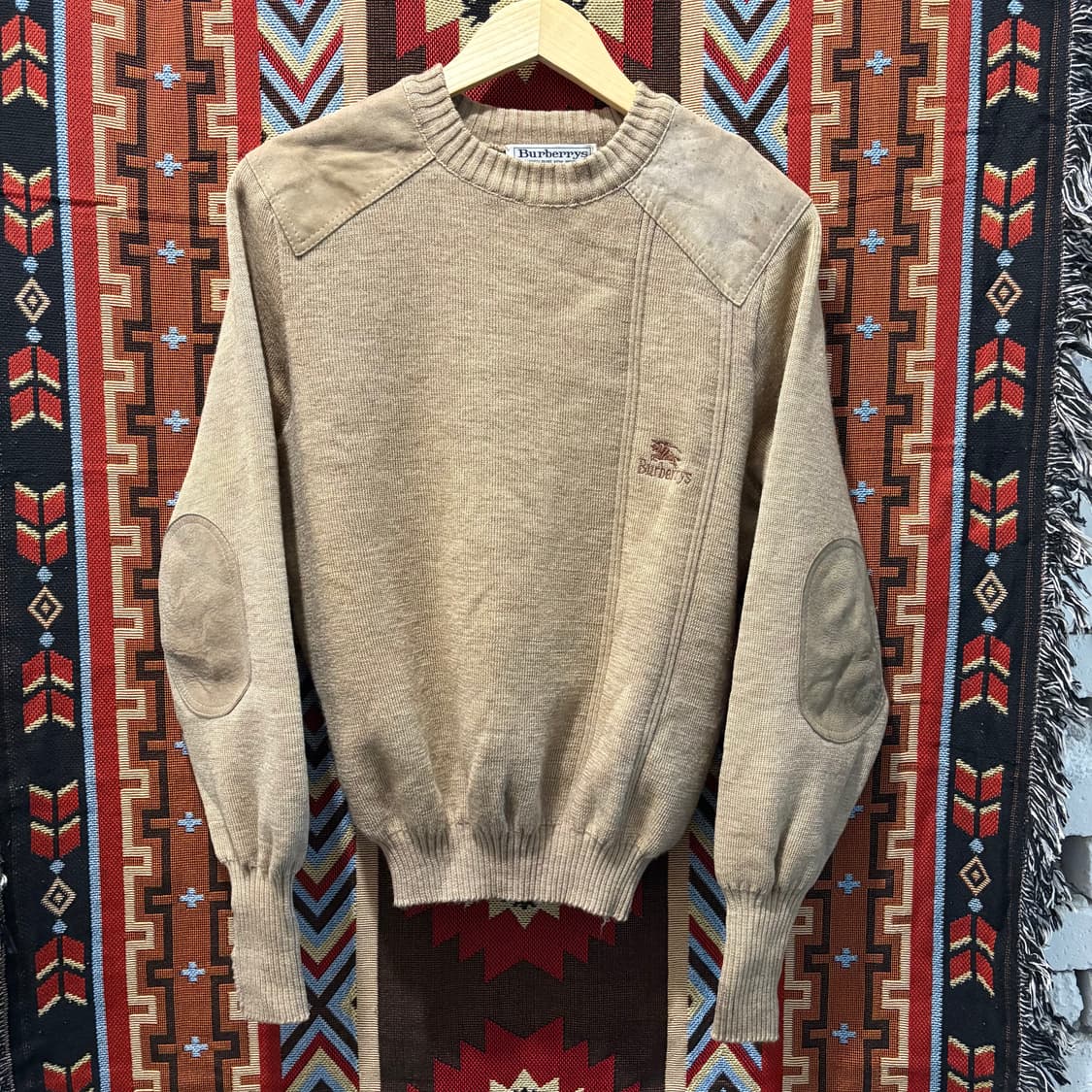 버버리 90‘s 빈티지 엘보패치 코만도 니트 상품이미지1