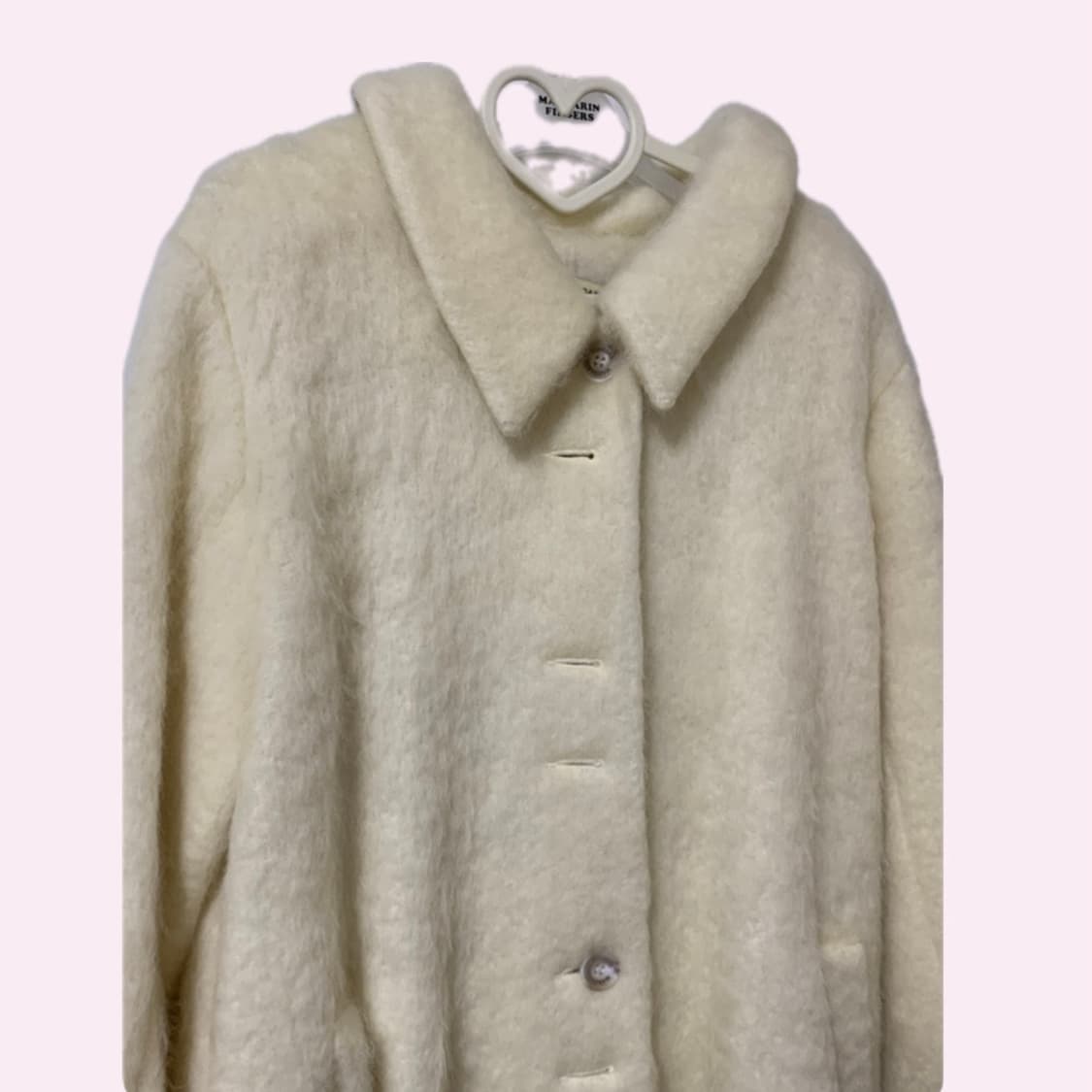새상품 ) 마가린핑거스 헤어리 울 롱코트 (아이보리) 상품이미지8