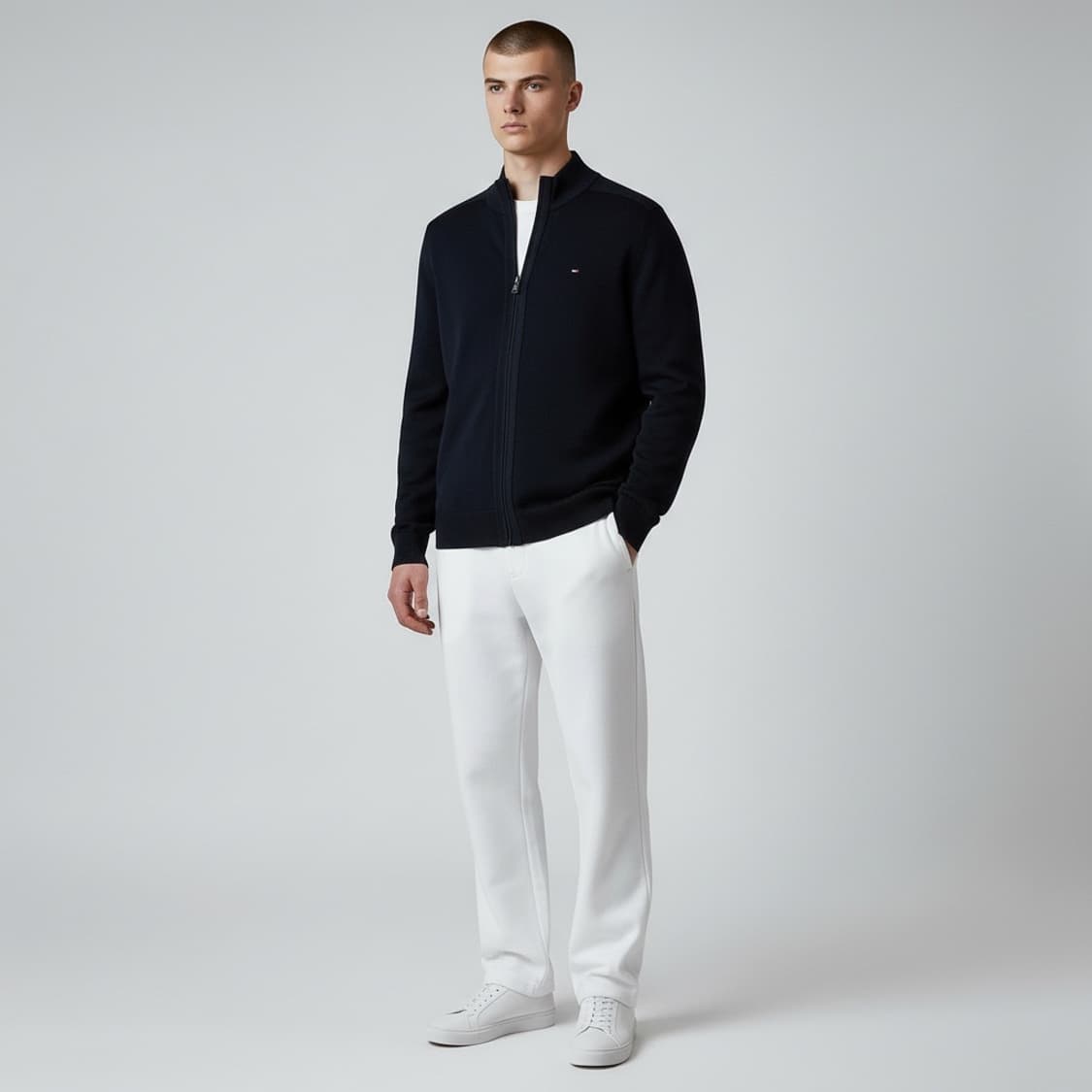 [M] Tommy 타미힐피거 네이비 집업 니트 상품이미지4