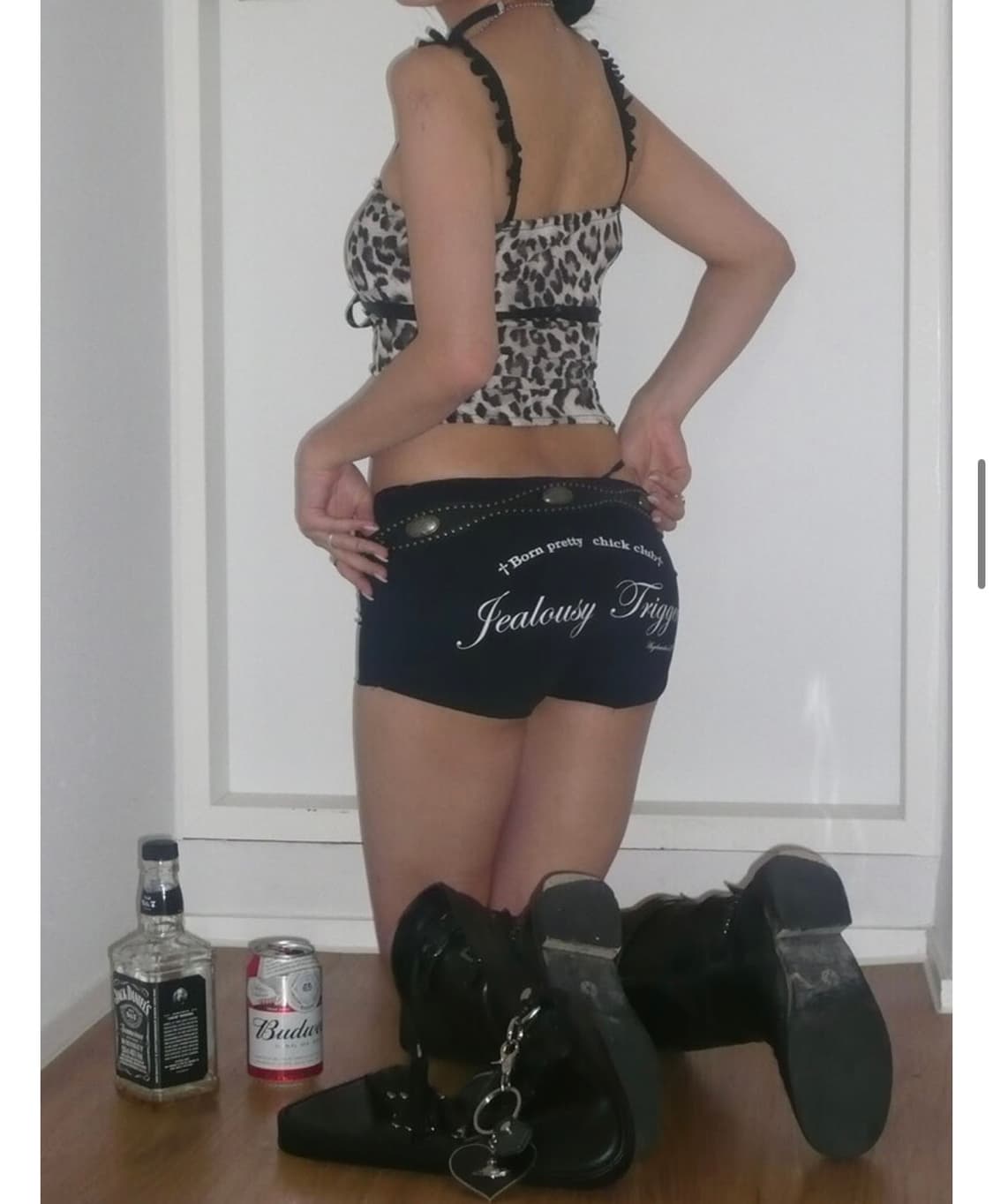 앤젤넘버555) Leopard Ribbon Sleeveless F 상품이미지4