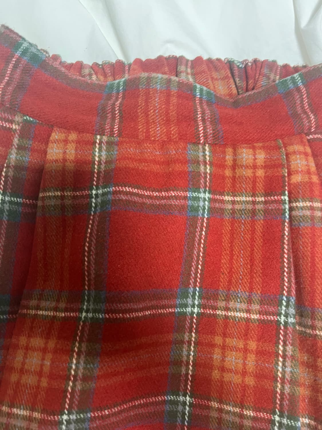 플리츠 울 체크롱스커트  상품이미지3