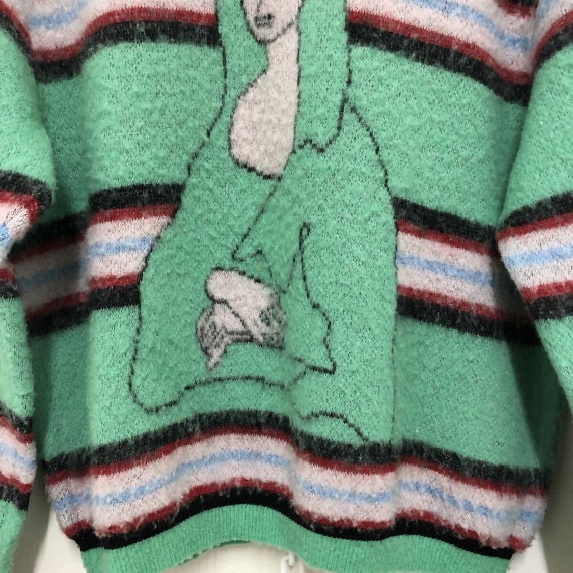 Kota Gushiken 24AW 모나리자 울 니트 그린 상품이미지3