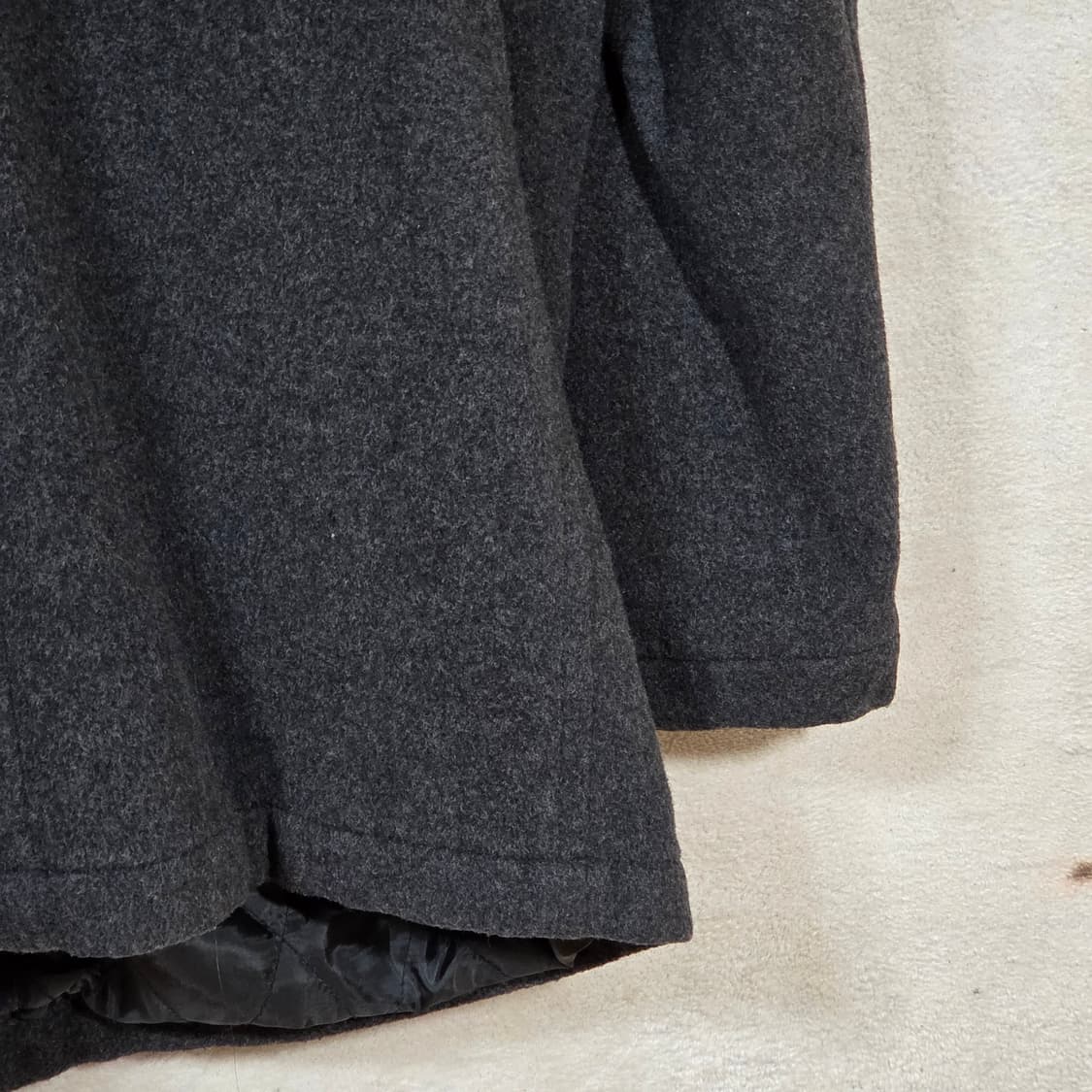 일본 빈티지 더블 버튼 차콜 누빔 미디 코트 상품이미지7