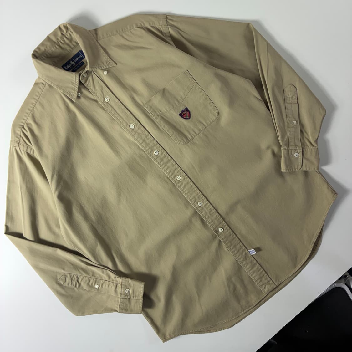 Polo 폴로 랄프로렌 90‘s 샌드베이지 포켓 골프틴든 자수 셔츠 상품이미지2