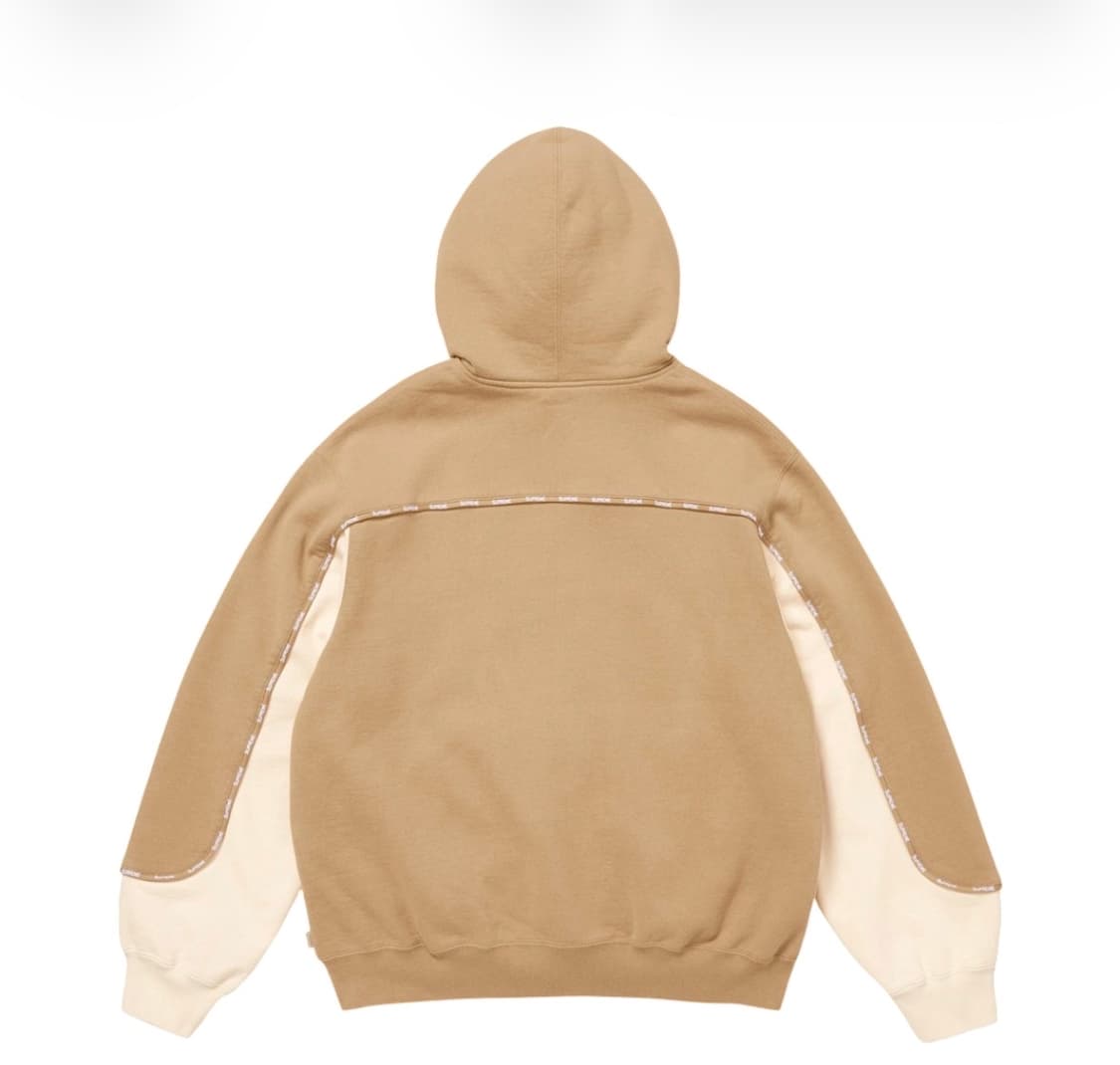 25fw 슈프림 파이핑 집업 후드 다크 탄 새상품 L 상품이미지4