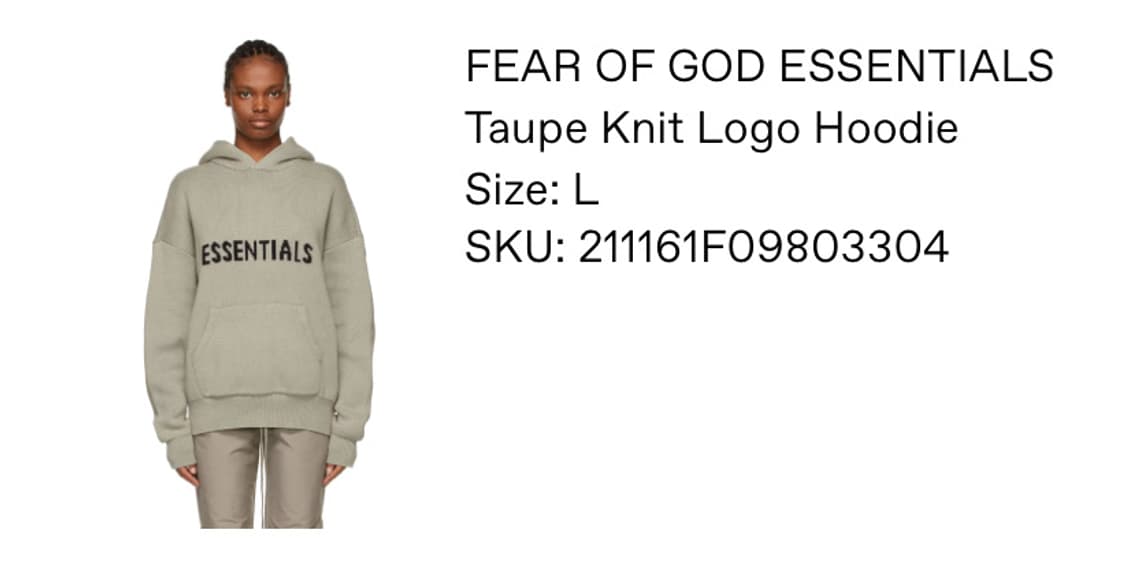 에센셜 후드 풀오버 니트 토프 타우페 L 상품이미지2