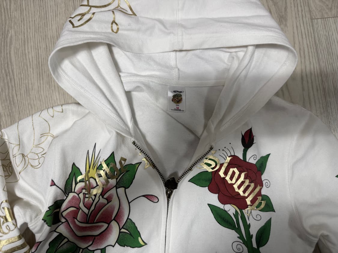 에드하디 화이트 큐빅 후드집업 상품이미지2