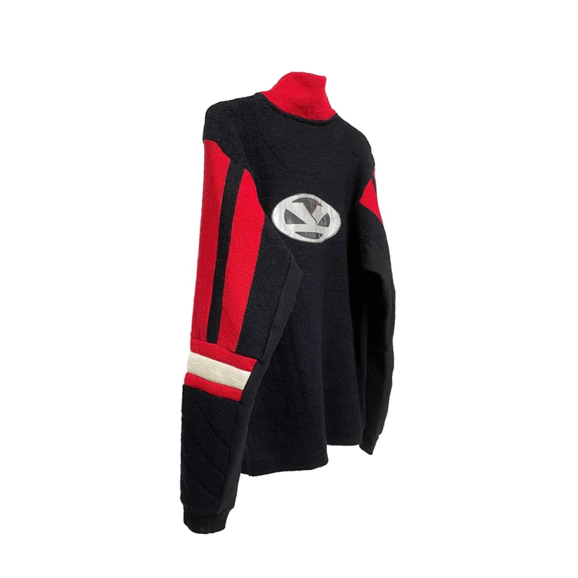 [M] VERSO USA 실버 패치 하프집업 니트 상품이미지4