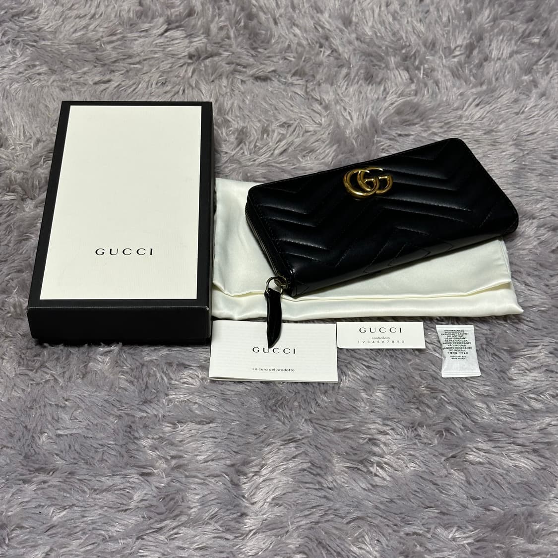 [풀구성] 구찌 GG 마몬트 마틀라세 장지갑 블랙 상품이미지9