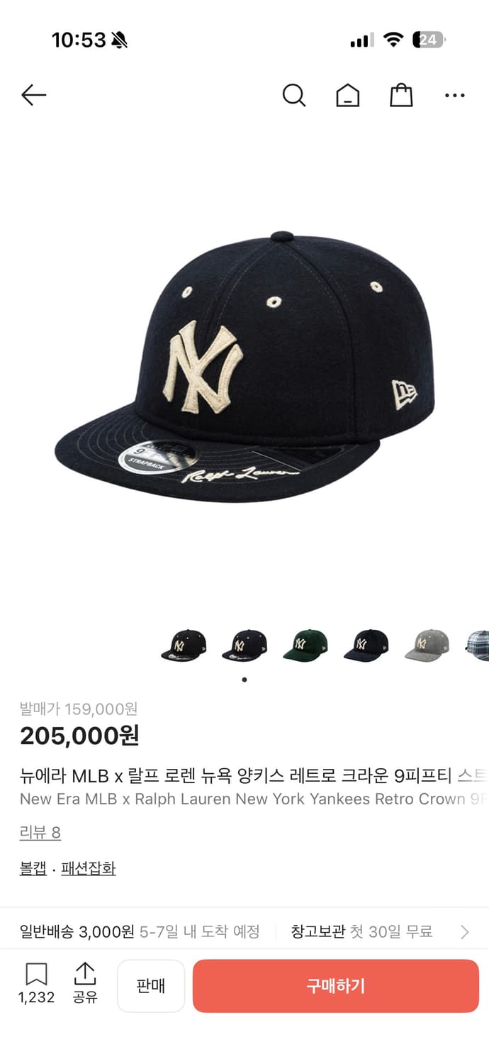 뉴에라 MLB x 랄프 로렌 뉴욕 양키스 레트로 크라운 9피프티 스트랩백 상품이미지1