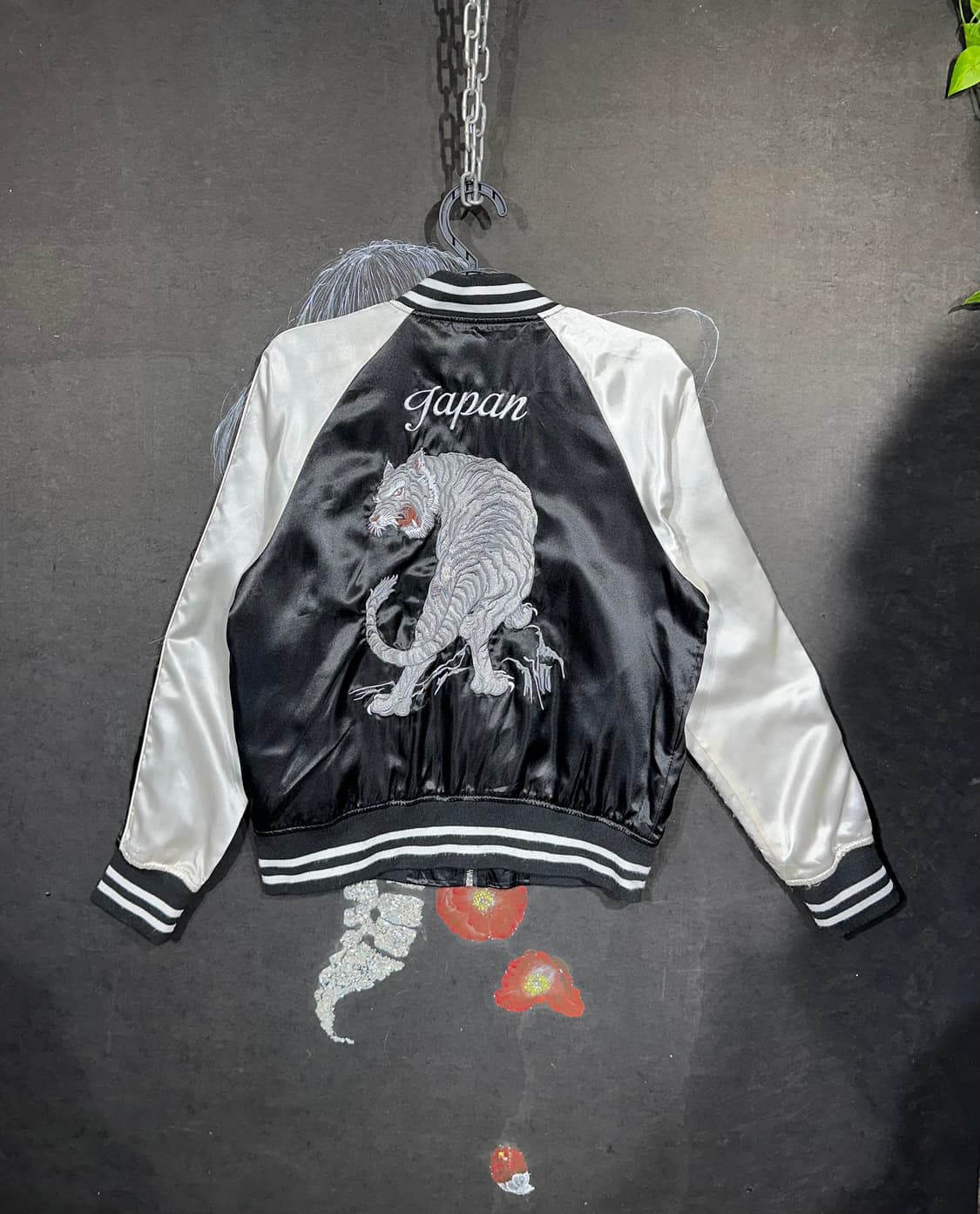 일본빈티지 호랑이 자수 스카잔 M 상품이미지6