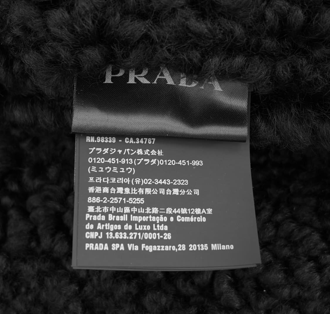 [46] 프라다 남성 삼각로고 시어링 트리밍 레더 봄버 무스탕 자켓 블랙 상품이미지8