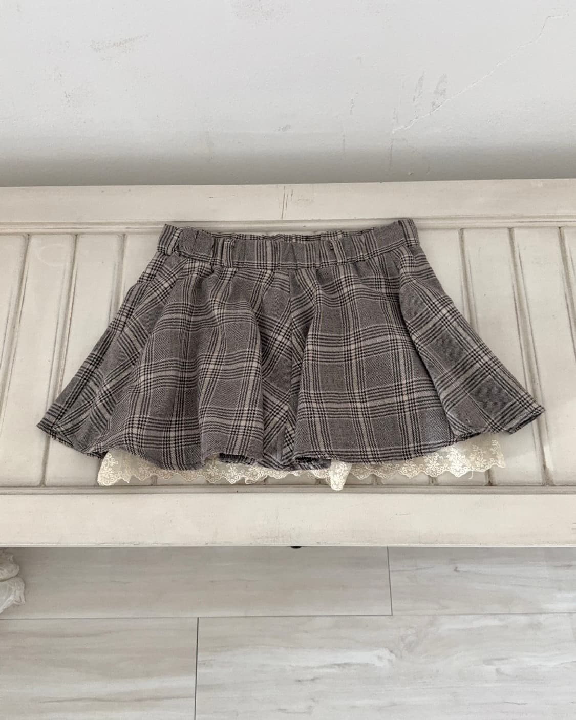 Mute brown check mini skirt 상품이미지1