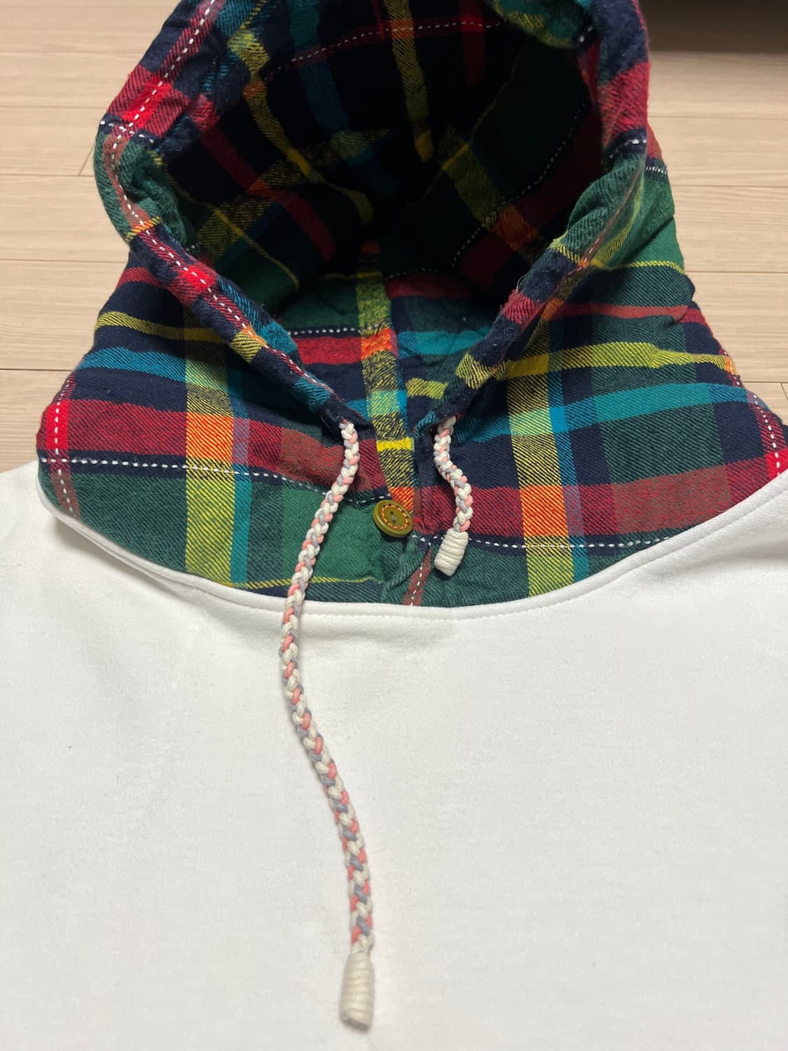 체크 레이어드 후드 맨투맨 / 보드복 이너 추천 / 캐주얼 스트릿 / L 상품이미지5