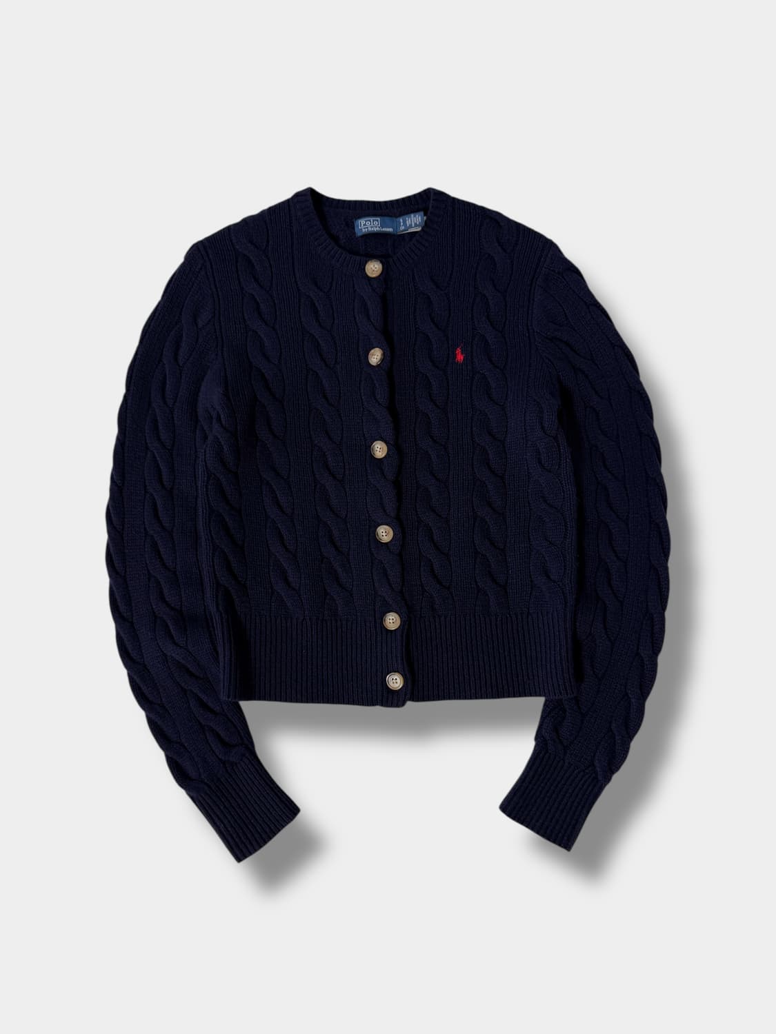 폴로 랄프로렌 최신형 QR라벨 캐시미어 울 케이블 니트 가디건  상품이미지1