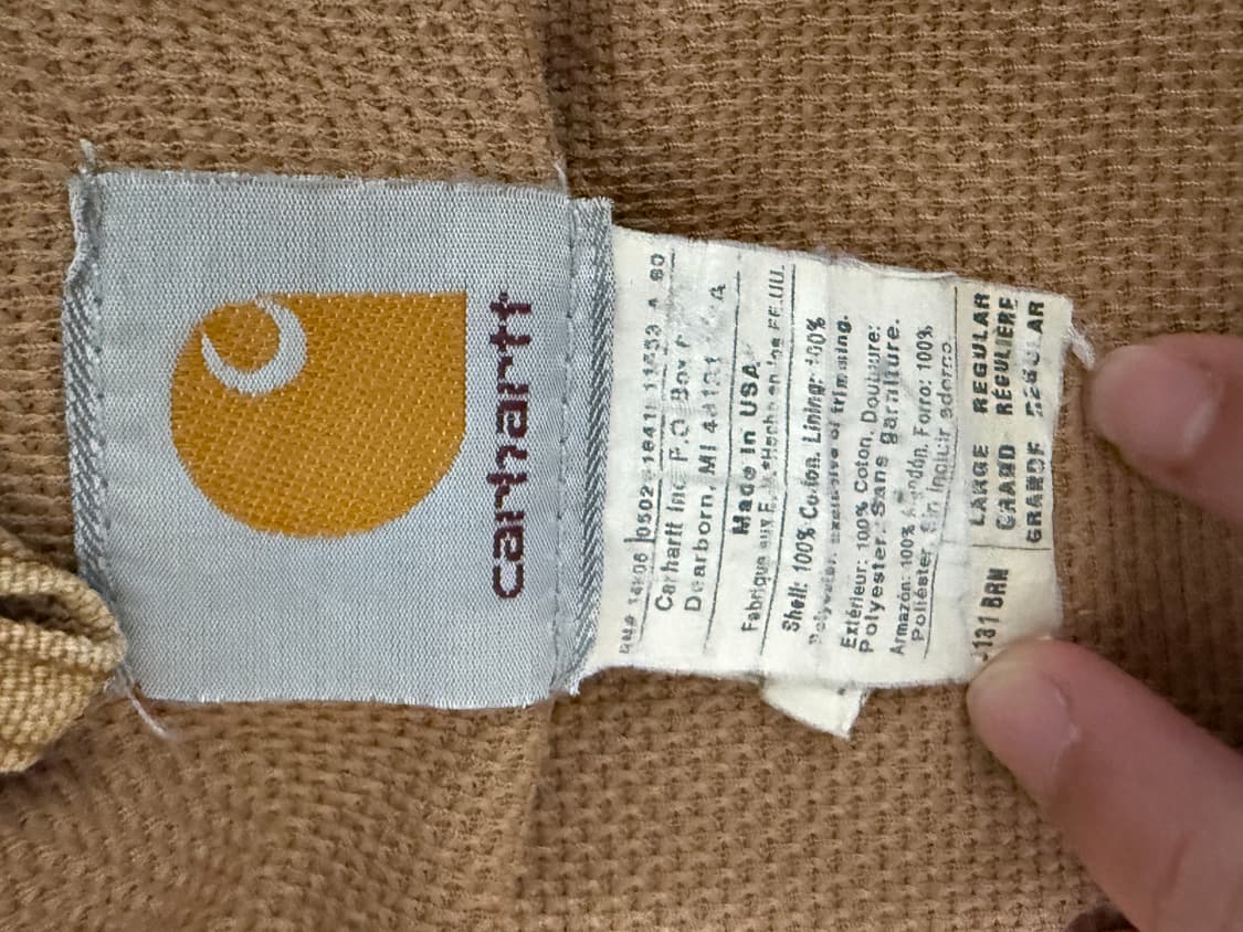 칼하트 j131 / 브라운 / MADE IN USA 상품이미지4