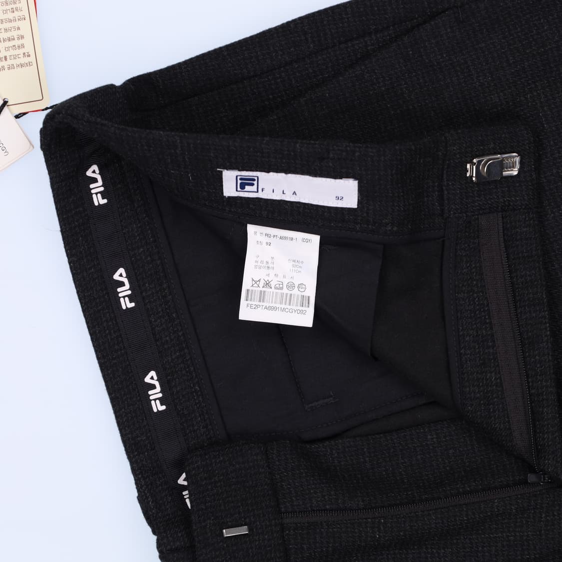 [92] 새상품 휠라 체크 기모 슬랙스 팬츠 1209H2 상품이미지4