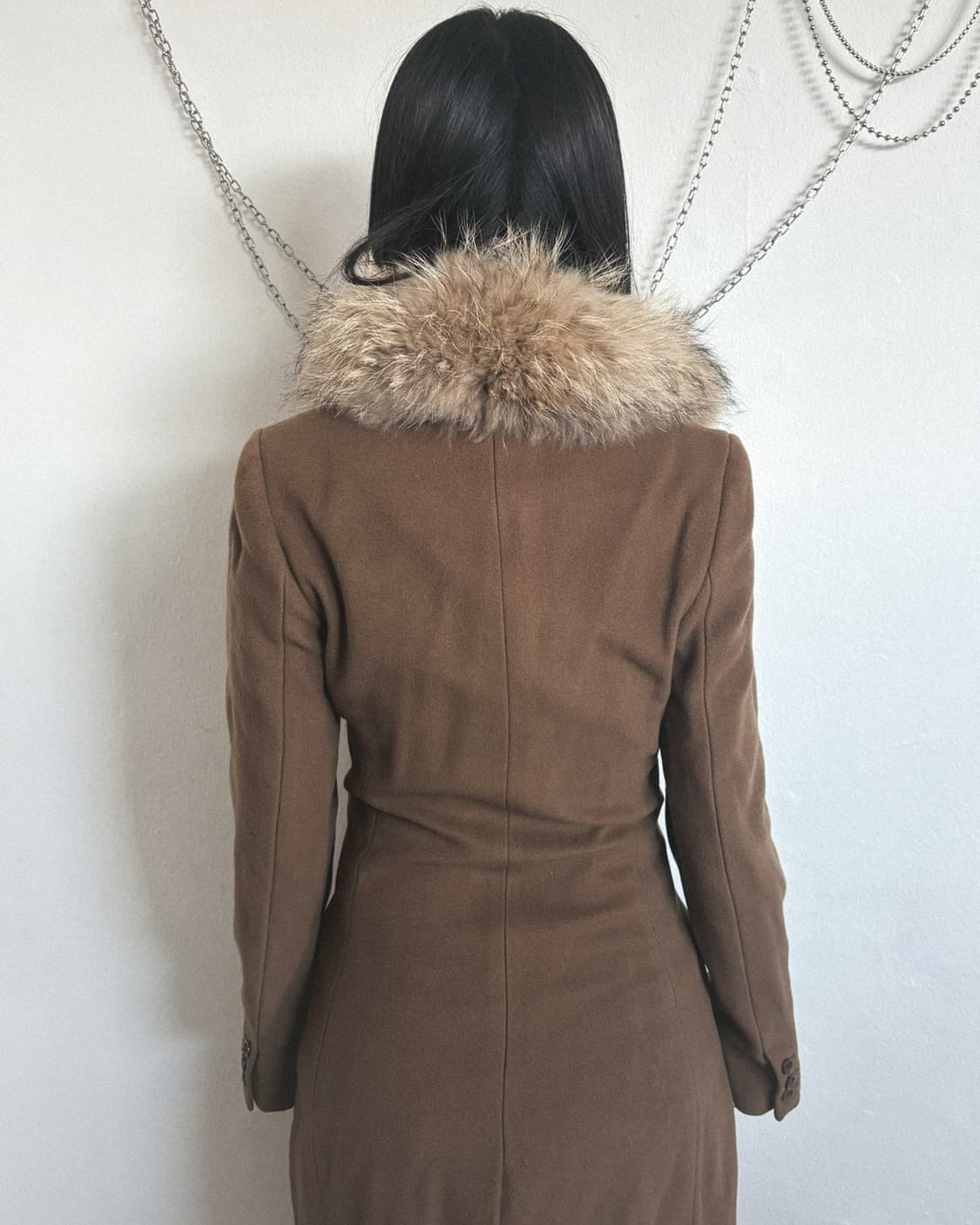 프라다 by 라프시몬스 폭스 퍼 칼라 롱코트 상품이미지2