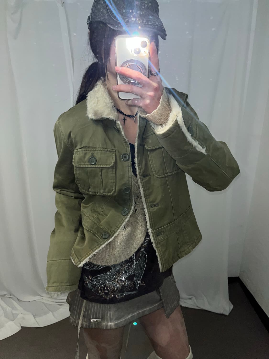 아베크롬비 카키 퍼 무스탕 상품이미지3