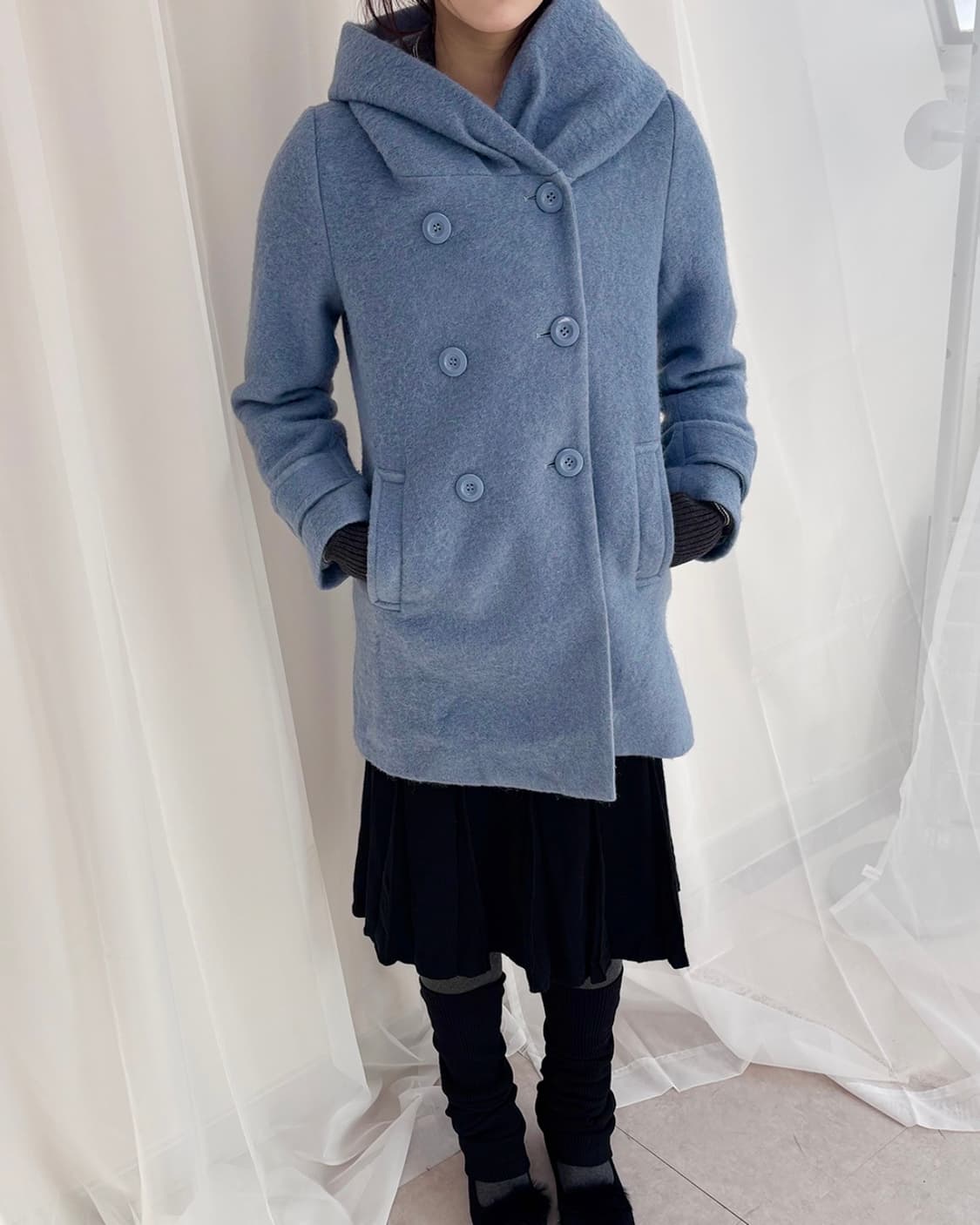 Hush Hush hoodie tuck half coat 상품이미지3