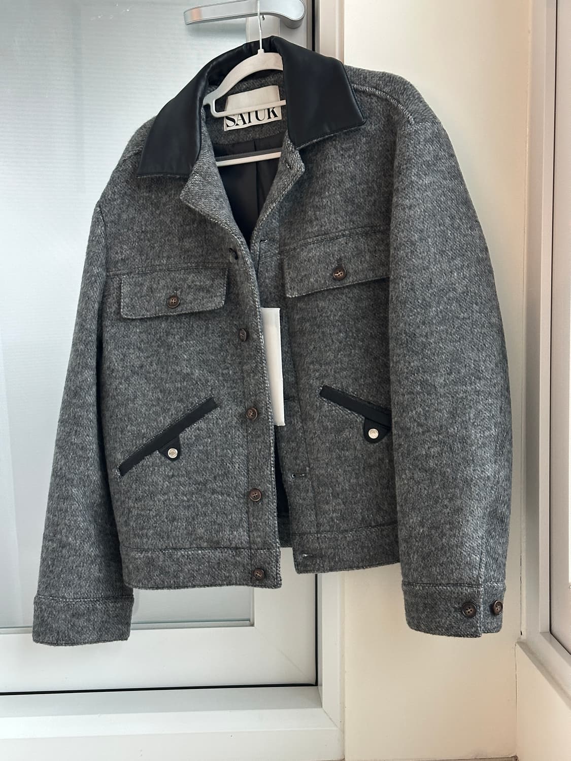 세터 헤어리 울 블렌드 트러커 자켓 차콜 L 상품이미지7