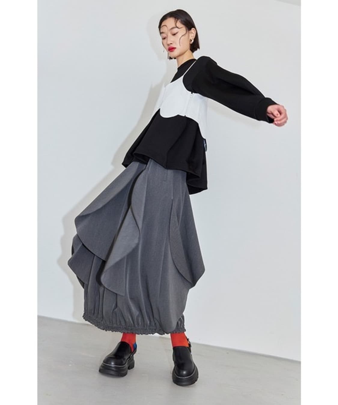 OMMO CIRCLE LAYERED DOCKING 스커트 상품이미지1