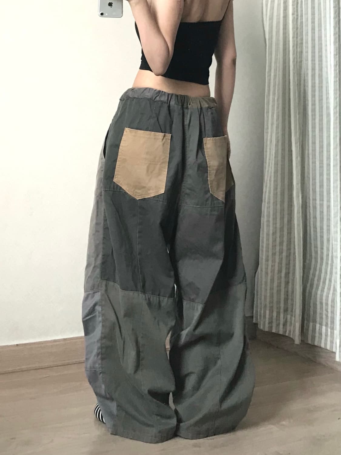 Patchwork khaki made balloon pt 상품이미지4