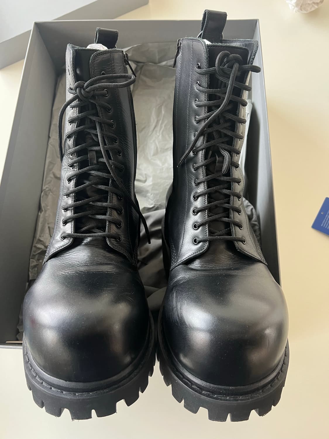 [E40] 발렌시아가 스톰퍼 레더 부츠 상품이미지7