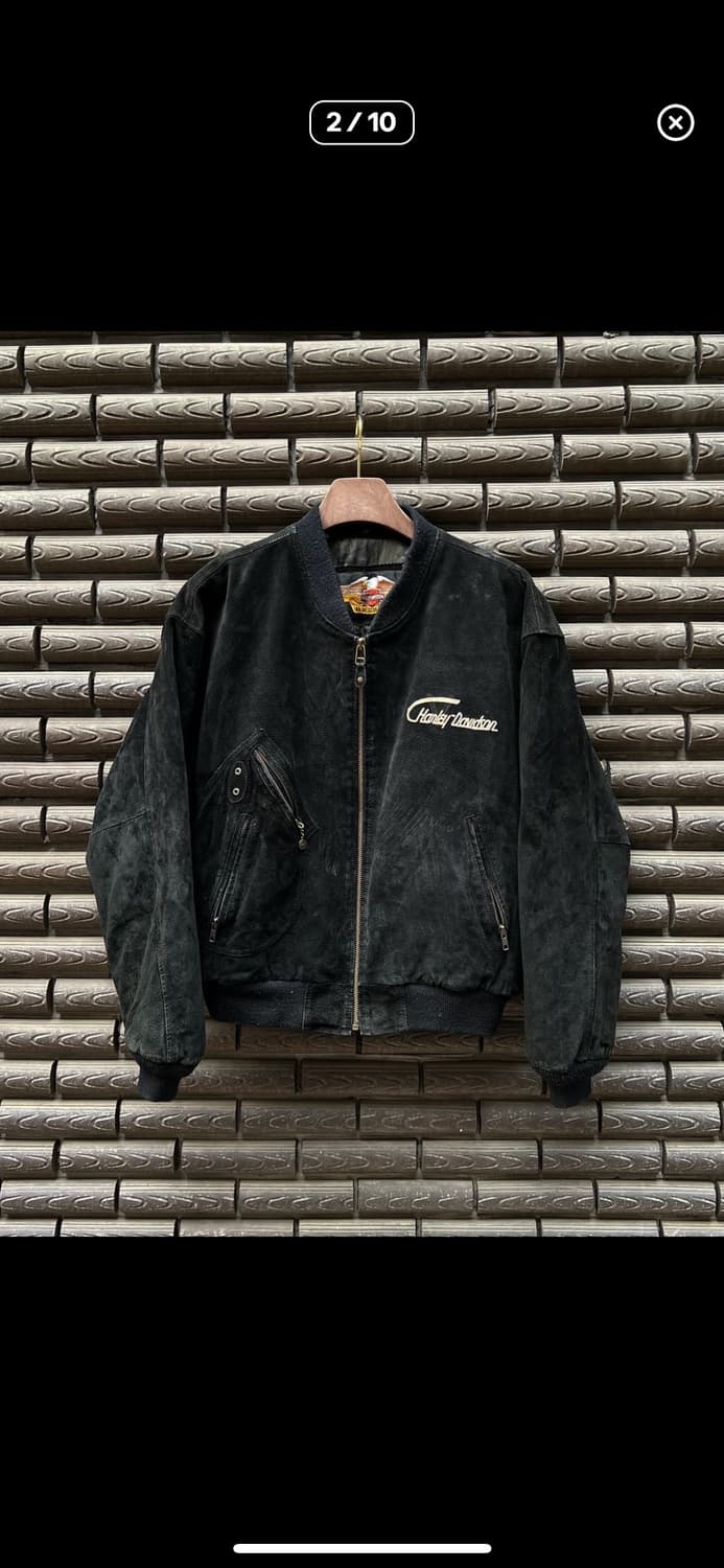 90s 할리데이비슨 스웨이드 가죽 라이더자켓  상품이미지2